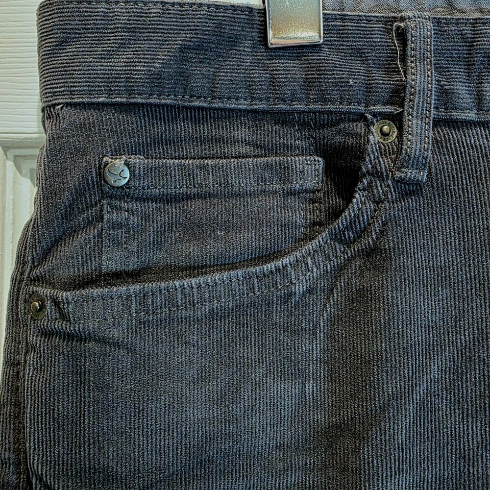 Eddie Bauer Corduroy Pants Boyfriend Slim Tapered Sz 16 Dark Gray Cotton Jeans - Picture 7 of 15